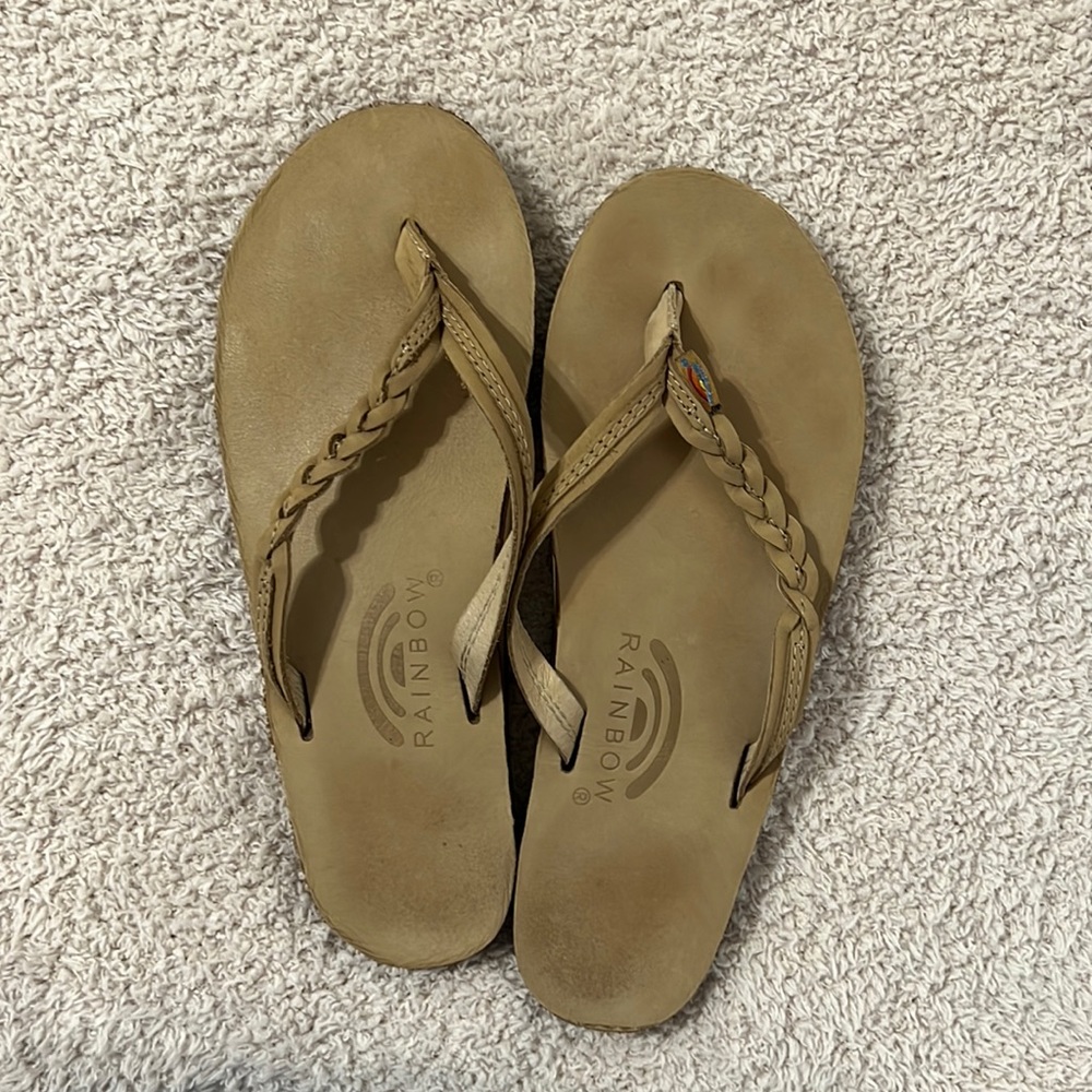 Women’s rainbow flip flops